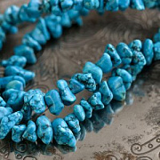 Бусина говлит (хаулит) осколки, цвет голубой колорир., размерный микс (уп.10 г)