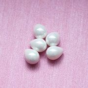 Ракушечный жемчуг капля, полупросверленный, белый, 21х16 мм