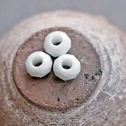 ЕС бусина граненая, стекло, цвет белый, 14х8 мм