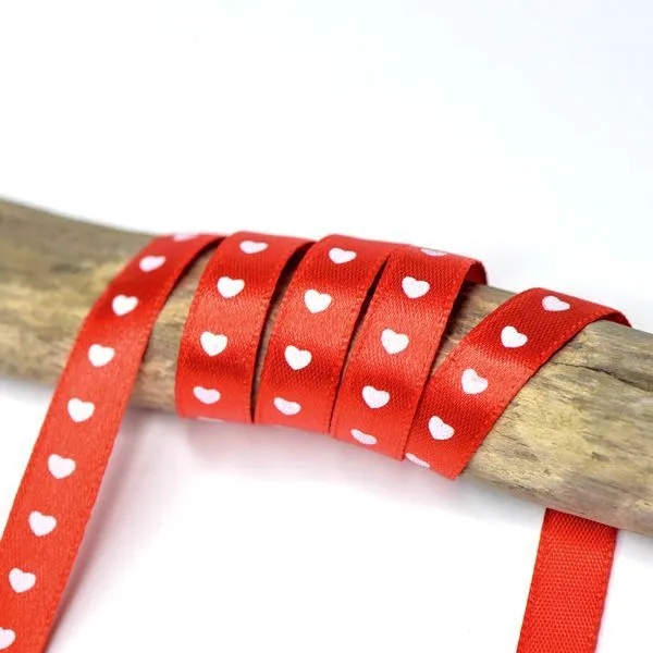 лента, атлас "valentine's day", цвет красный, ширина 10 мм ленты