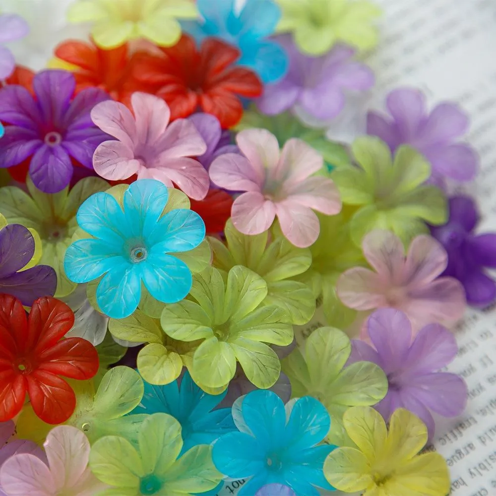 бусина, акрил "фрезия", цветовой микс, 33x8 мм