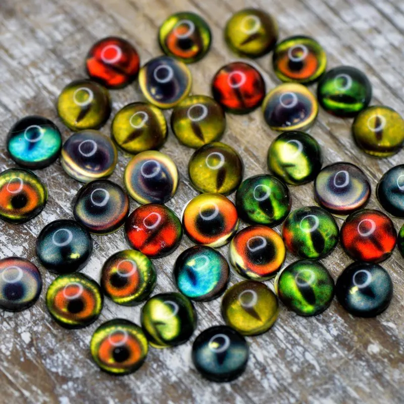 кабошон стеклянный "звериный глаз", с принтом, 8х4 мм