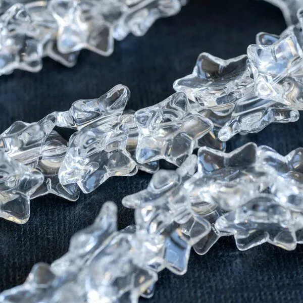 бусина "звездочка", стекло, цвет прозрачный, 14x9 мм