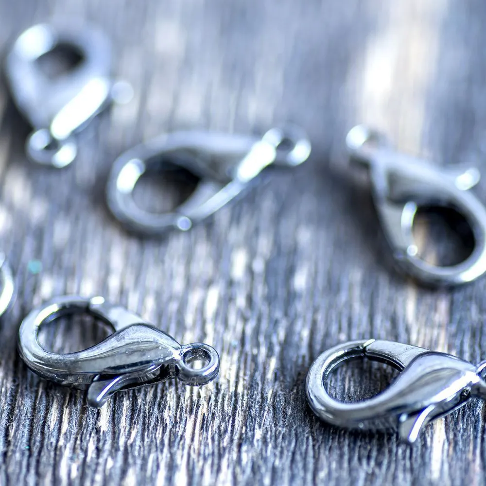 Замочки замочек-лобстер, цвет черный, 16х8 мм