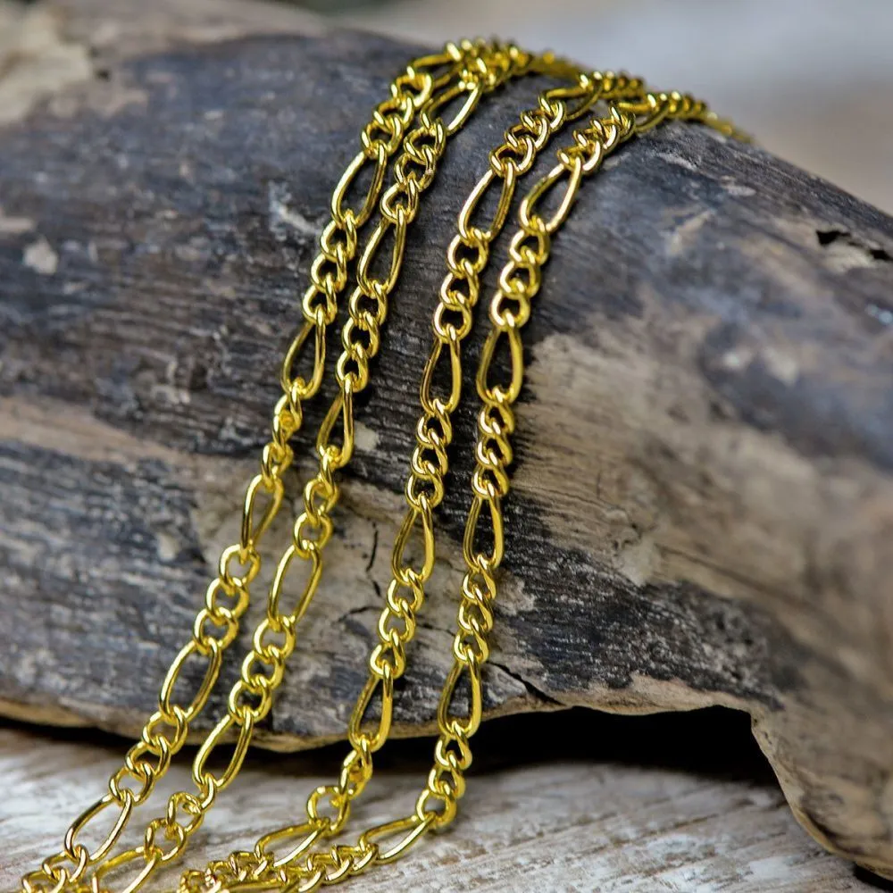 цепочка "фигаро", цвет золото, звено 3.5x0.8 мм