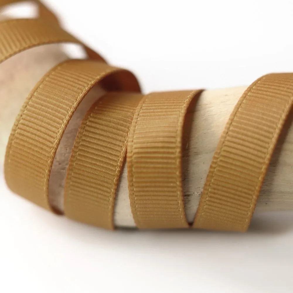 лента репсовая, цвет песочный темный, ширина 9.5 мм ленты