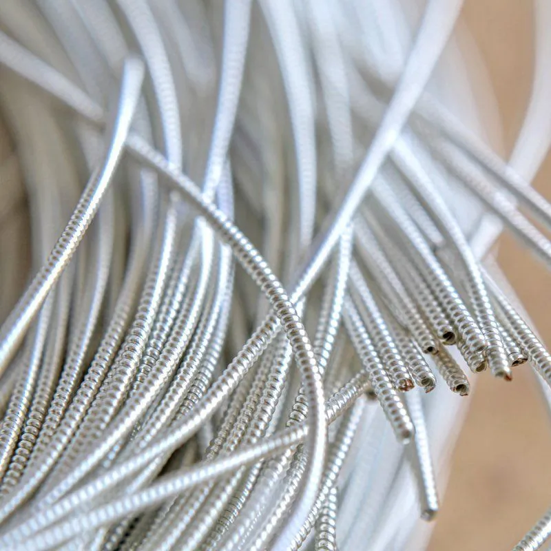 канитель жесткая, цвет серебро, 1 мм