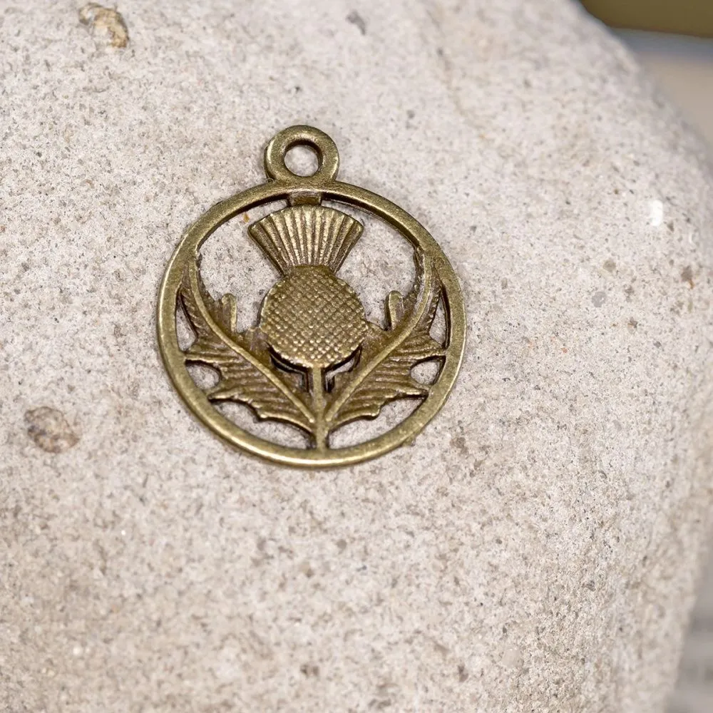 подвеска металлическая "чертополох", античная бронза, 19x16x1 мм