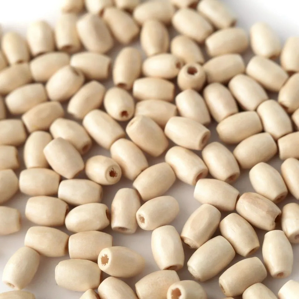 бусина дерево, овальная, цвет натуральный, 5х8 мм