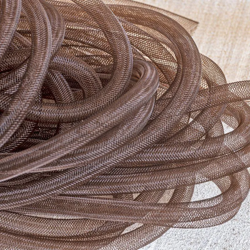 ювелирная сетка, пластик, цвет коричневый, диаметр 8 мм