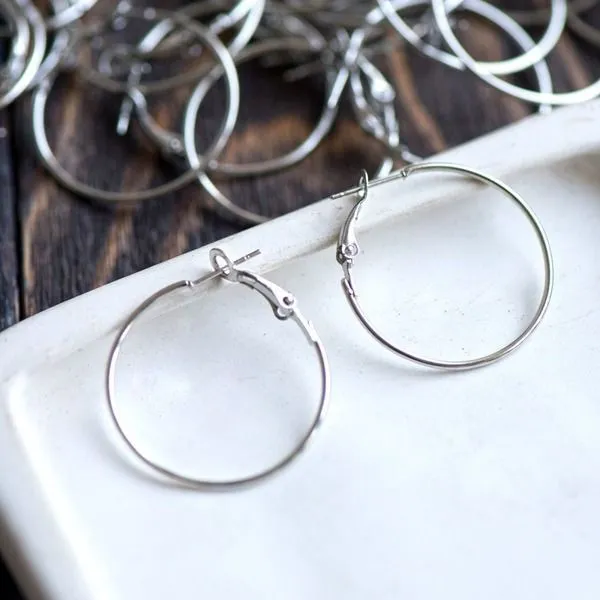 пуссеты "кольцо", цвет платина, 32x30 мм