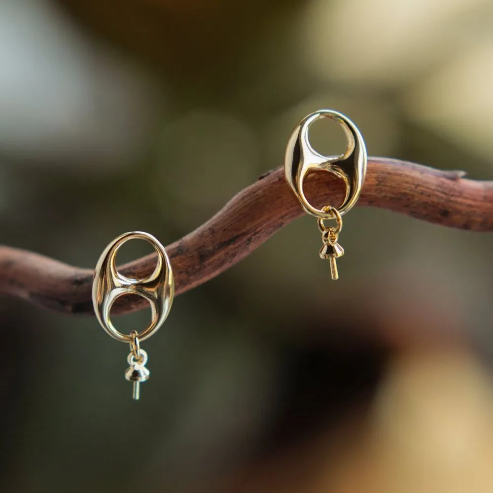 пуссеты "арнод", позолоченные, 21x10 мм