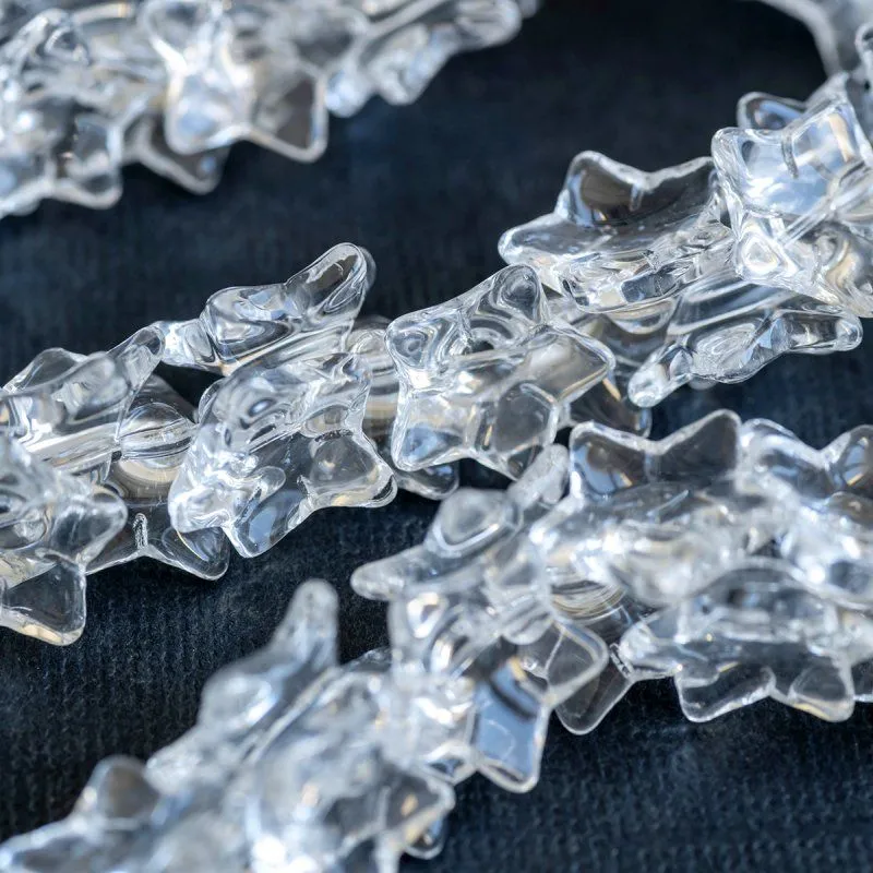 бусина "звездочка", стекло, цвет прозрачный, 14x9 мм