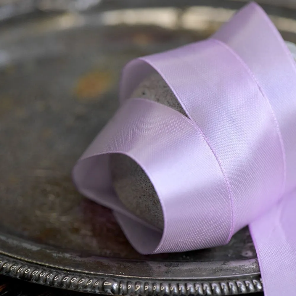 лента, атлас, цвет сиреневый, ширина 25 мм ленты