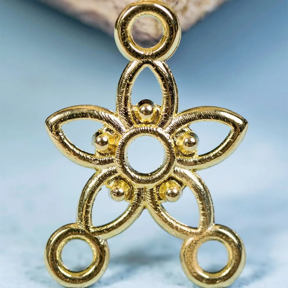 коннектор "плюмерия", цвет золото, 17.5х12х2 мм