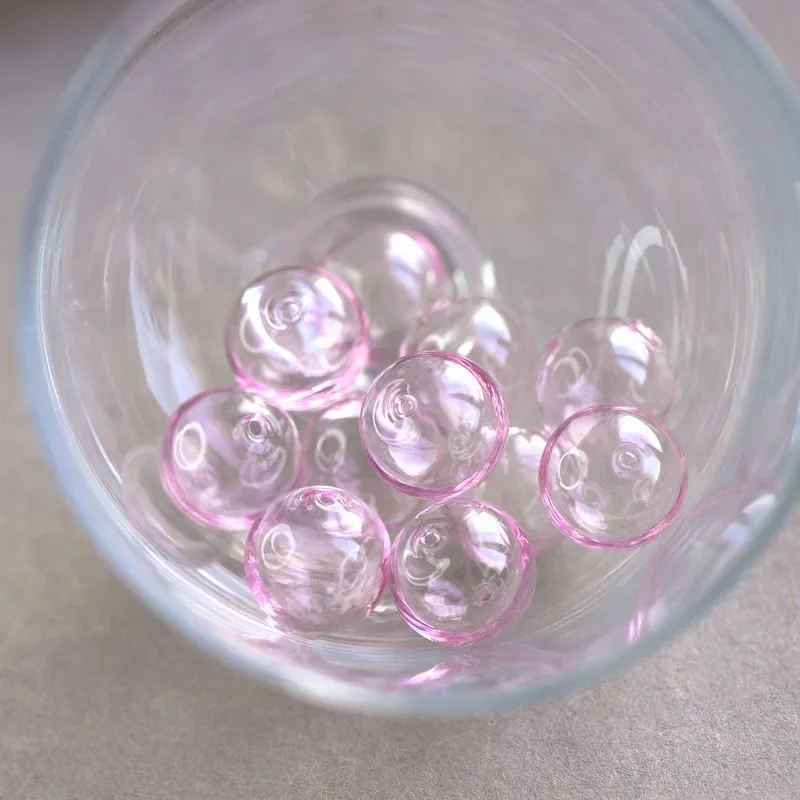 бусина, лэмпворк "шар", розовый, 16 мм