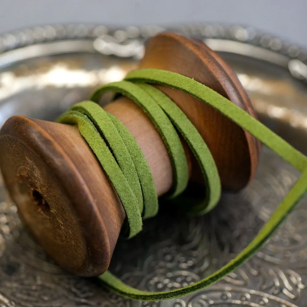 шнур из искусственной замши, светло-зеленый, 3х1.5 мм