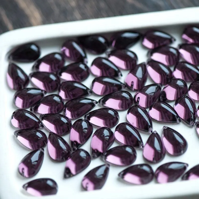стразы пришивные "капля", акрил, цвет сиреневый темный, 15х9х6 мм