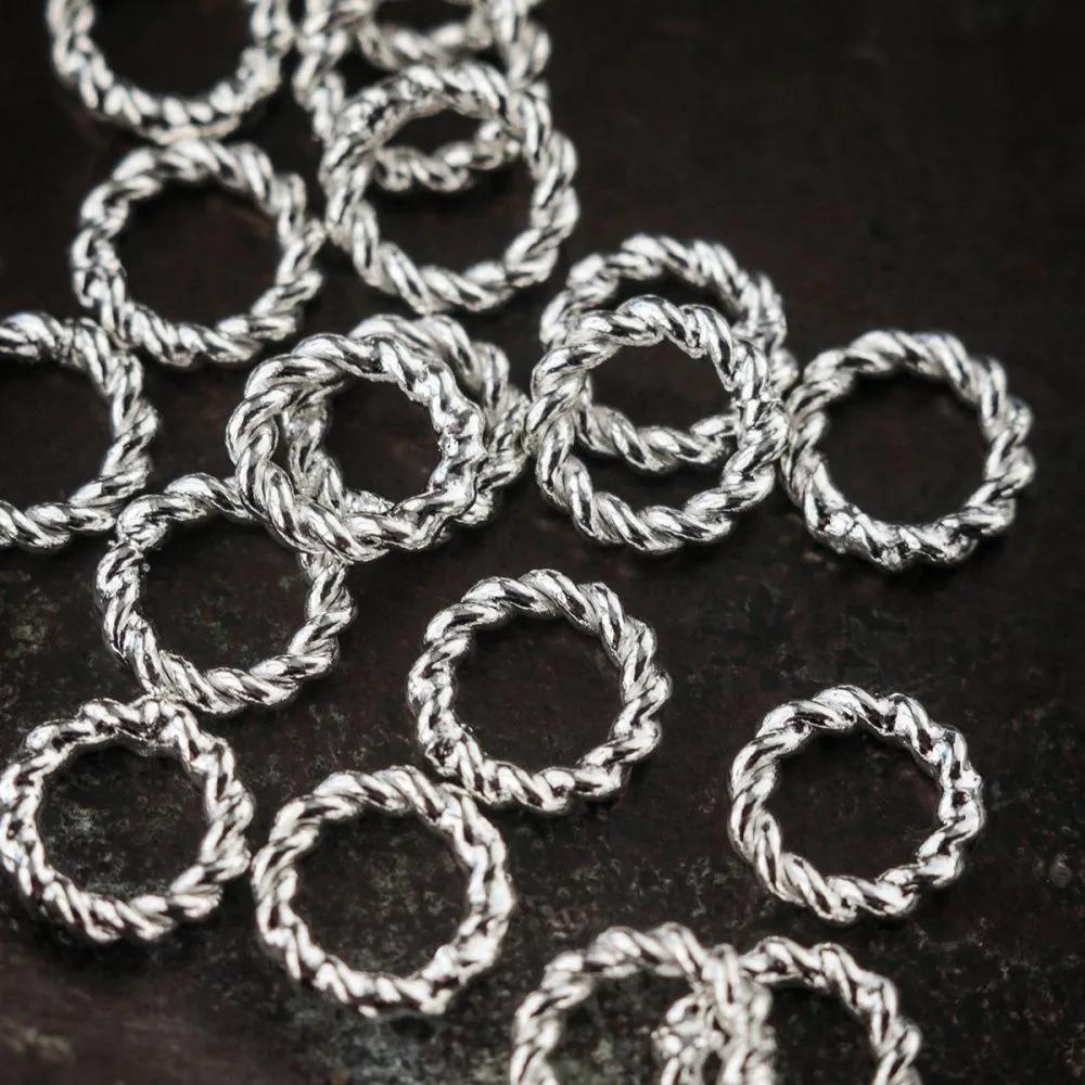 колечко соединительное витое, цвет серебро, 6x1 мм