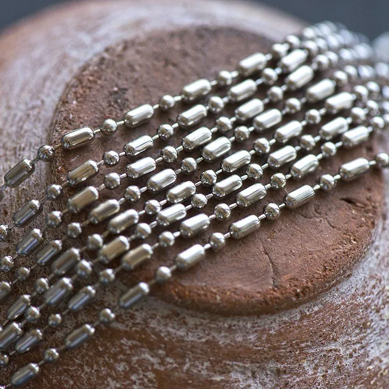 цепочка "шарик-бамбук", цвет платина, шарик 2.5 мм