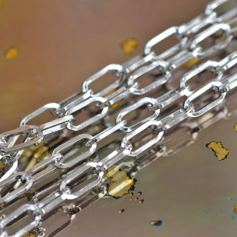 цепочка "скрепка", цвет платина, звено 9.5x4.5x1 мм