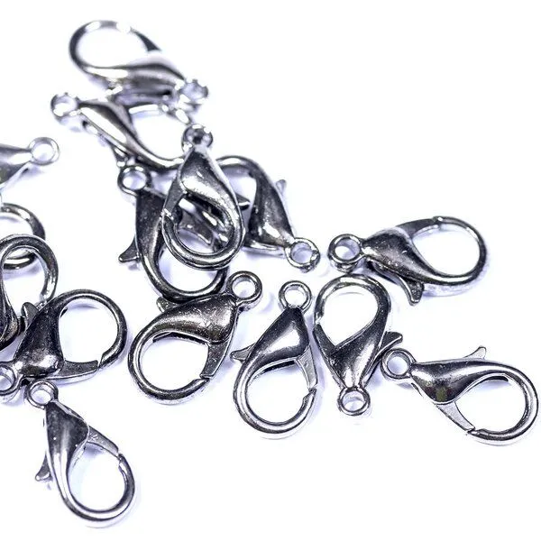 Замочки замочек-лобстер, цвет черный, 8х14 мм