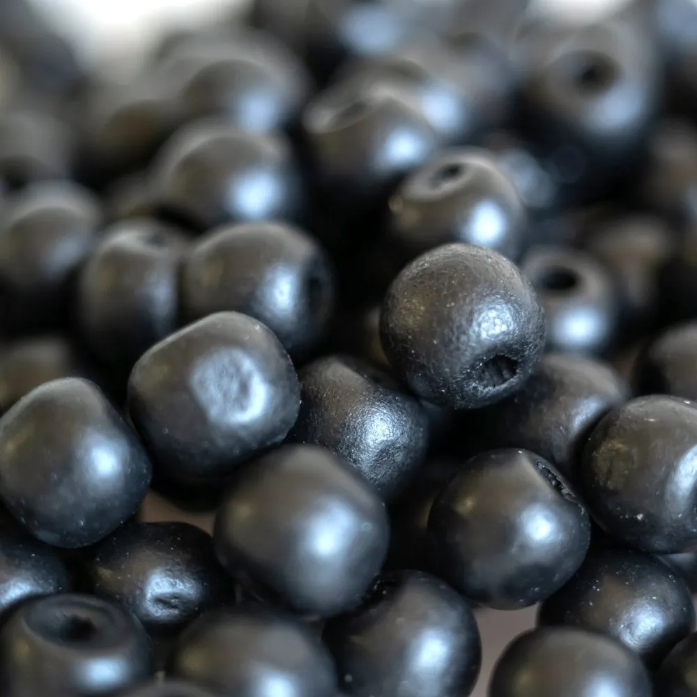 бусина дерево 10, цвет черный, 10 мм