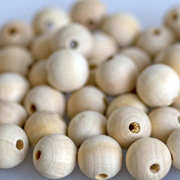 бусина дерево 18, для обвязки, цвет натуральный, 18 мм