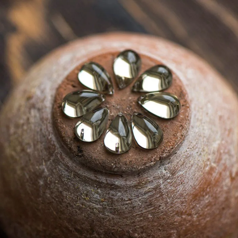 стразы пришивные "капля", акрил, цвет шампанское, 15х9х6 мм