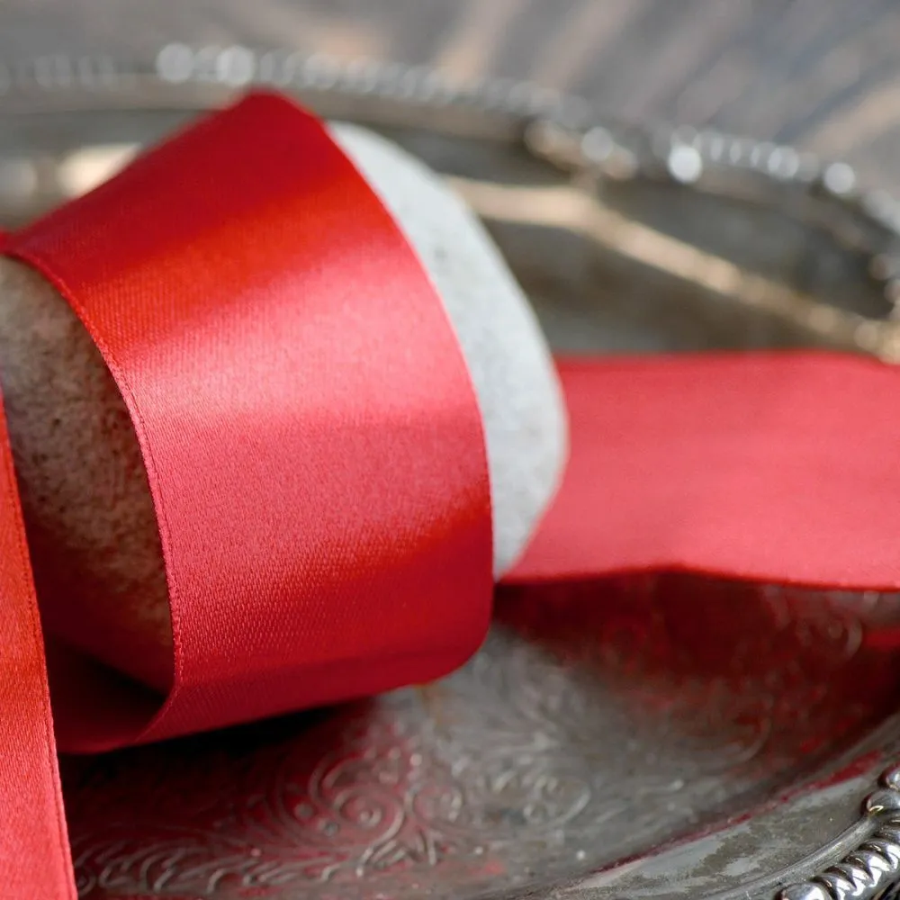лента, атлас, цвет красный, ширина 40 мм ленты