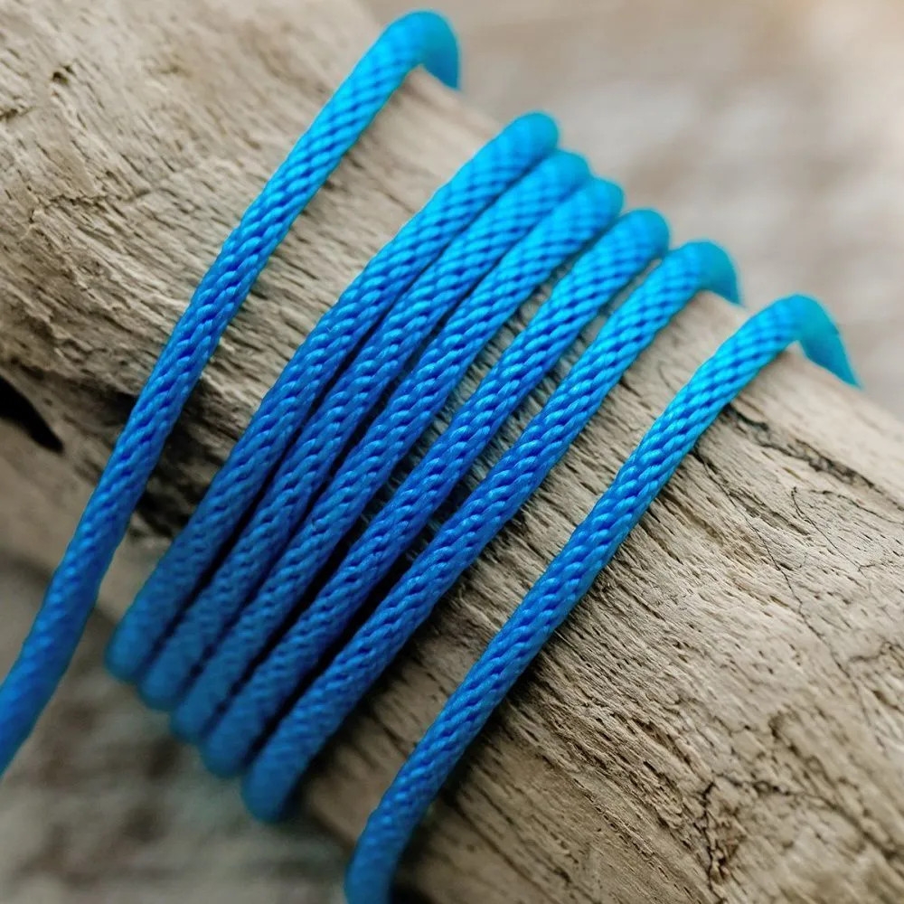 шнур, полиэстер, круглый, цвет голубой, 2 мм  