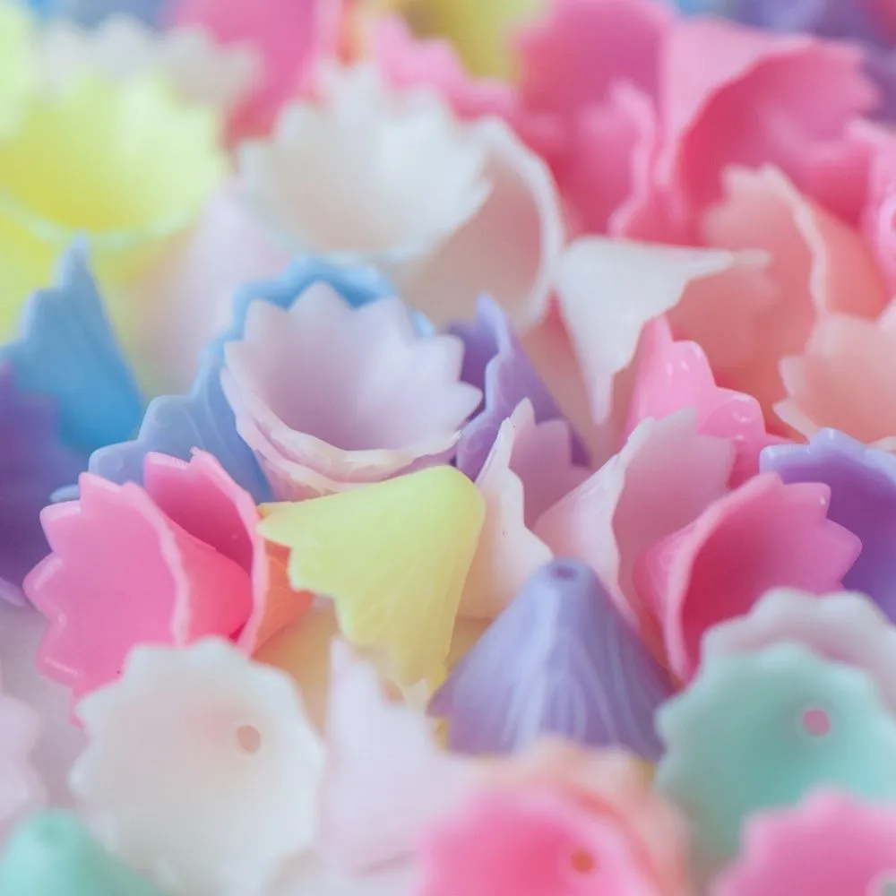 колпачок для бусин "марушин", акрил, цветовой микс, 15x10 мм