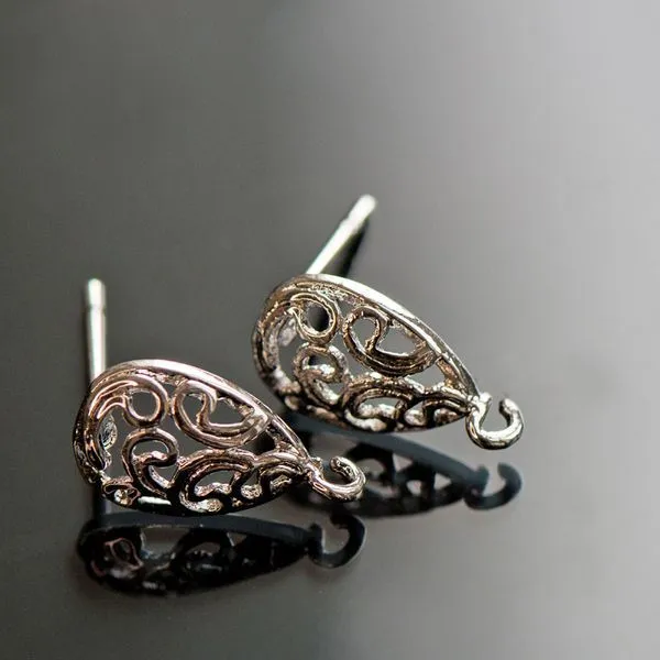 пуссеты "юнона", покрытие платиной, 15.5x10x15 мм