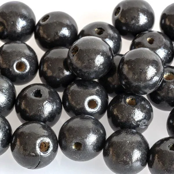 бусина дерево 18, цвет черный, 18х16 мм