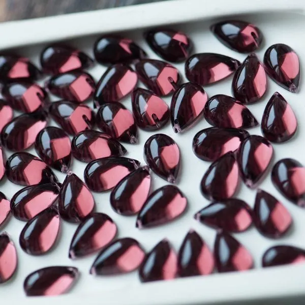 стразы пришивные "капля", акрил, цвет бордовый, 15х9х6 мм