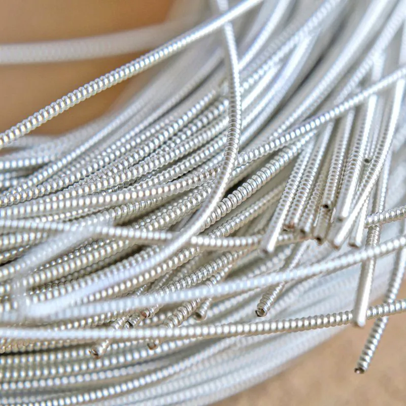 канитель жесткая, цвет серебро, 1 мм