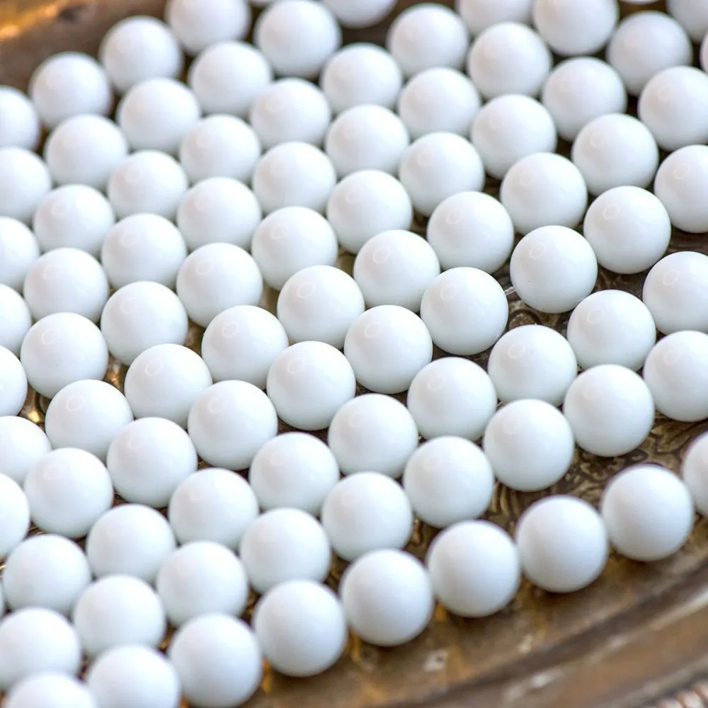 бусина, стекло 12, цвет белый, 12 мм