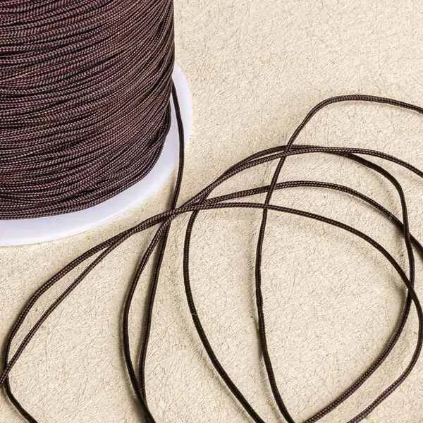 шнур, полиэстер, цвет темно-коричневый, 1 мм  