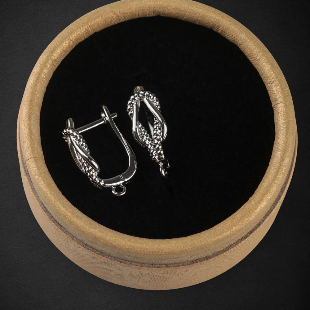 швензы "нодо", покрытие платина, 18.5x12x6.5 мм 