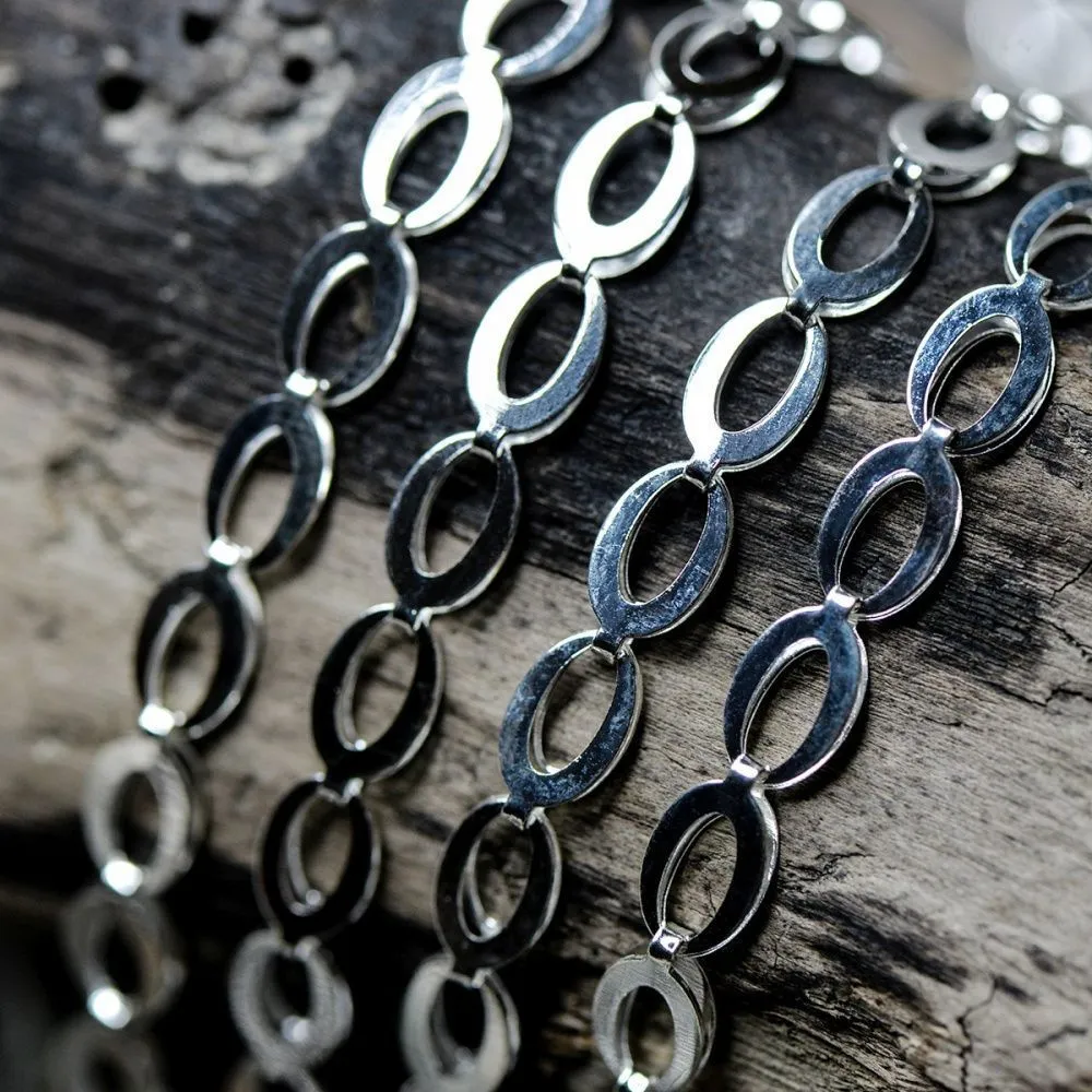 цепочка "эллипс", цвет серебро, звено 9x5x2 мм