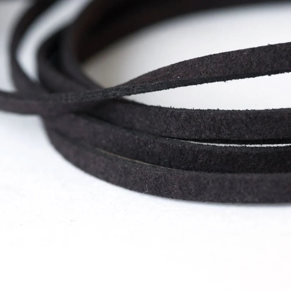 шнур из искусственной замши, коричневый, 5х1.5 мм