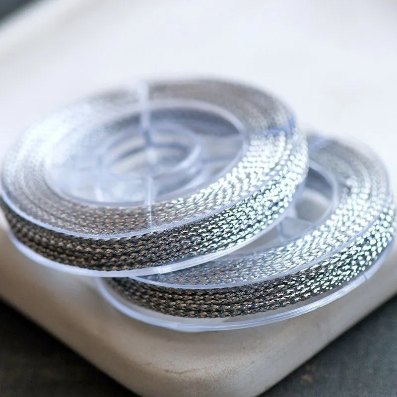 шнур металлик, цвет серебро, 0.6 мм, 8 м