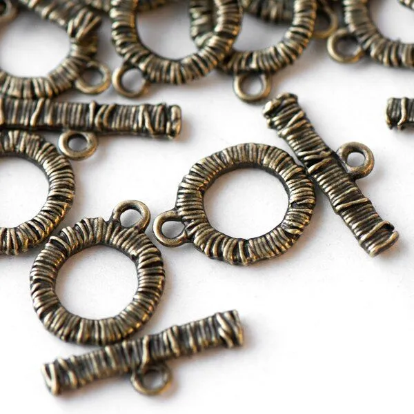 Замочки тоггл "тёрн", цвет античная бронза, 23х8х2,5 мм