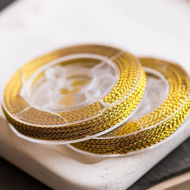 шнур металлик, цвет золото, 0.6 мм, 8 м