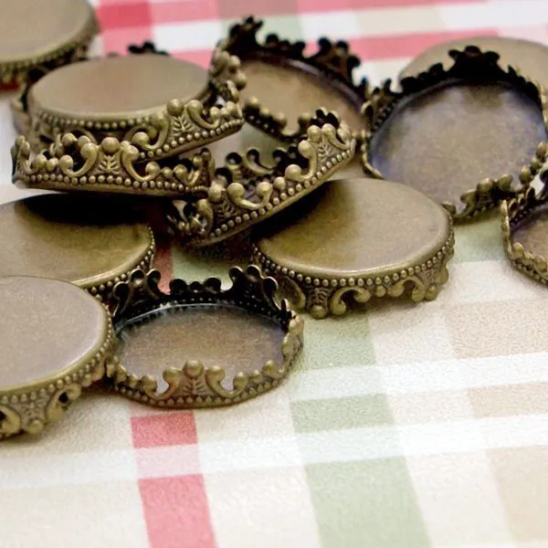 сеттинг круглый "пуфик", цвет античная бронза, 16,5 мм