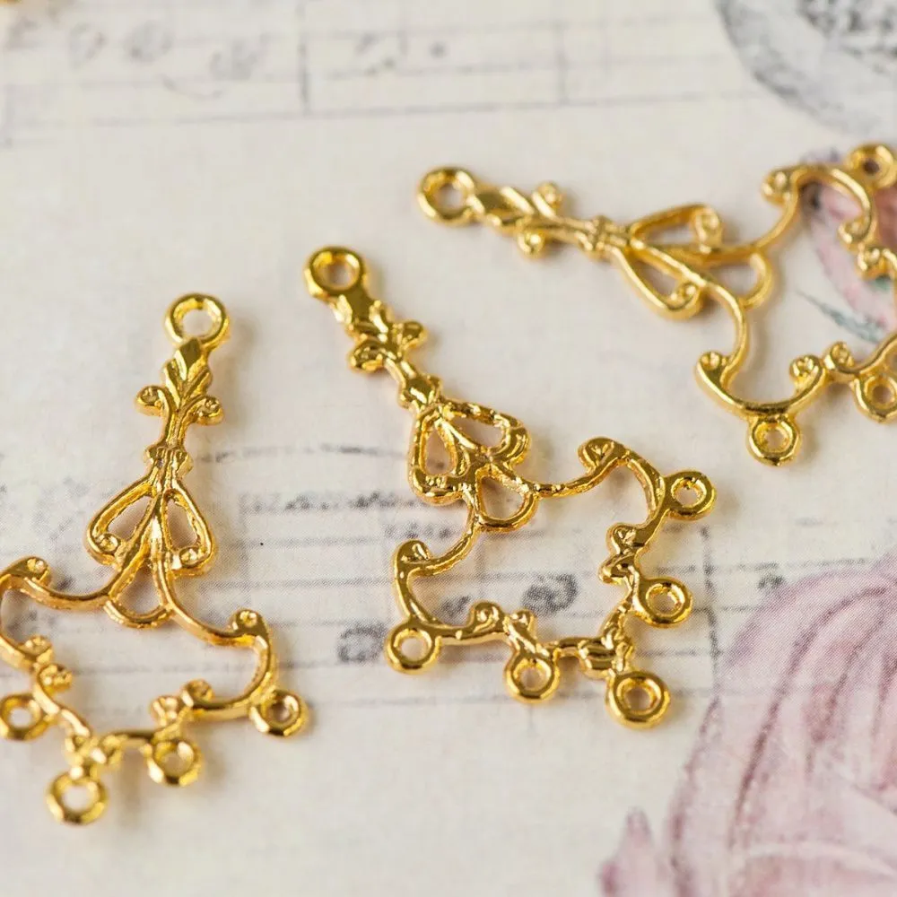 коннектор "канделябр", цвет золото, 23x37x1.5 мм