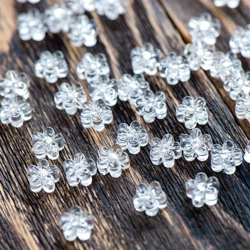 бусина, акрил "незабудка", цвет прозрачный, 9x5 мм