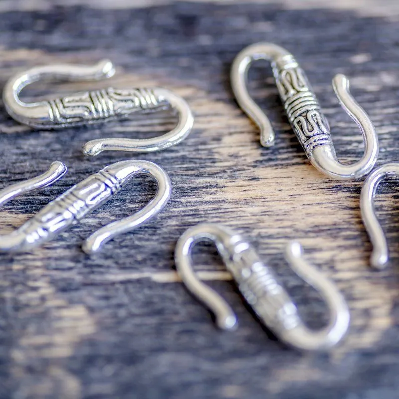 Замочки застежка "тибет", цвет античное серебро, 22x6.5 мм