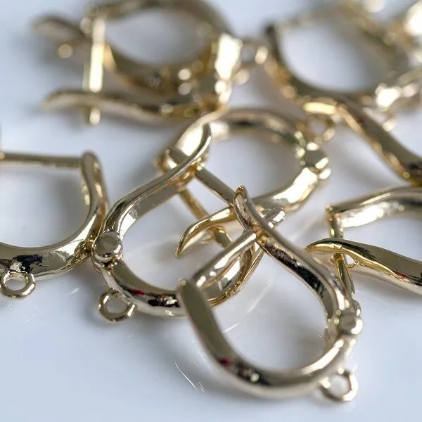 швензы "лайн", 18k gold plated, 16.5x11x3 мм, позолоченные 