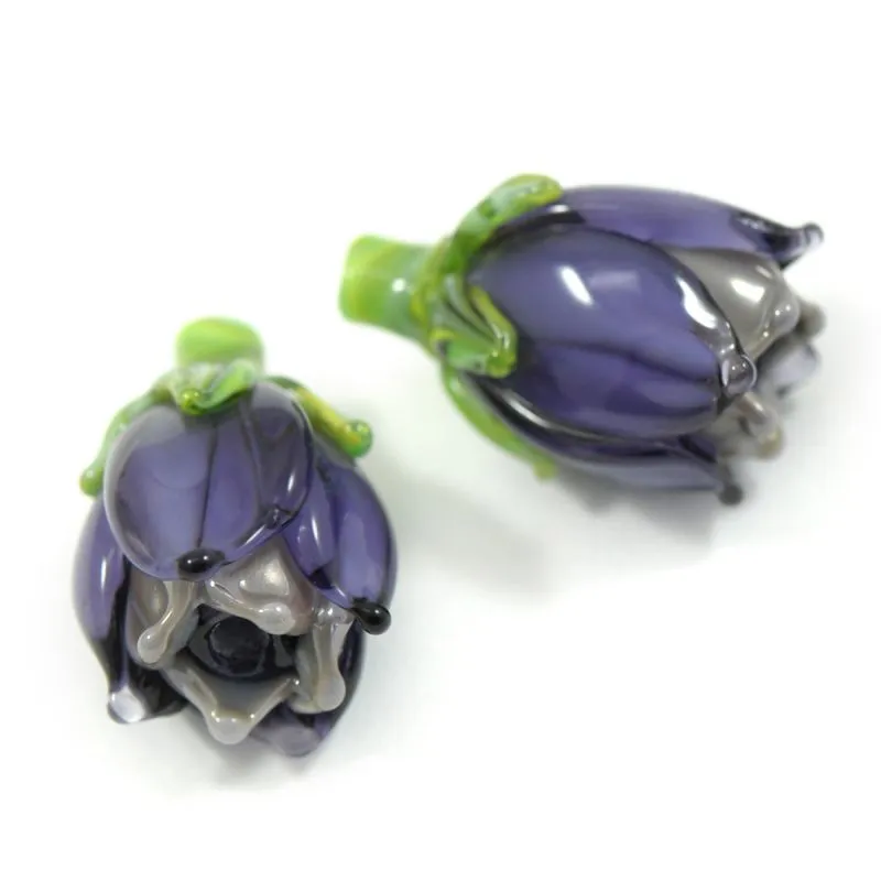 бусина, мурано "колокольчик", фигурная, лавандовый, 17х14 мм